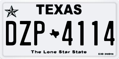 TX license plate DZP4114