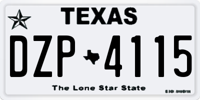 TX license plate DZP4115
