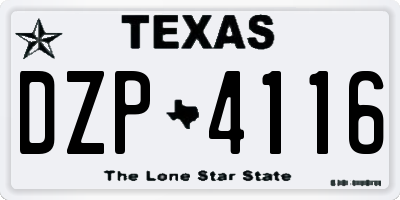 TX license plate DZP4116
