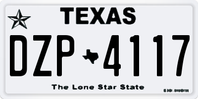 TX license plate DZP4117