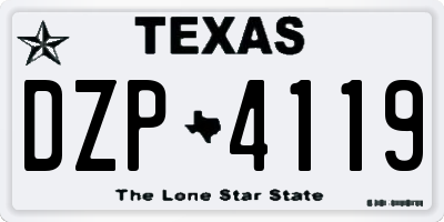TX license plate DZP4119