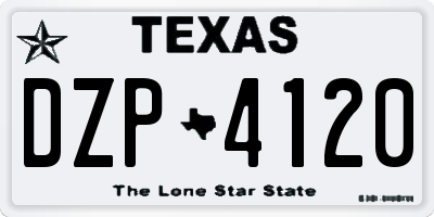 TX license plate DZP4120