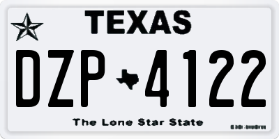 TX license plate DZP4122