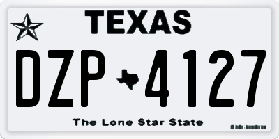 TX license plate DZP4127