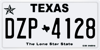 TX license plate DZP4128