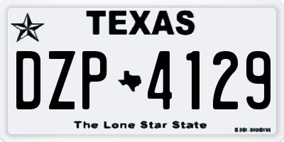TX license plate DZP4129