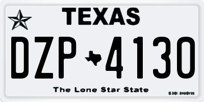 TX license plate DZP4130