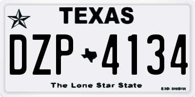 TX license plate DZP4134