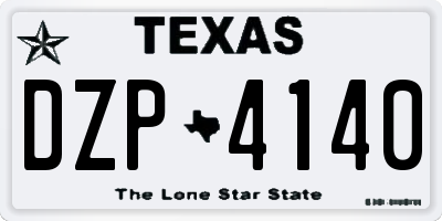 TX license plate DZP4140