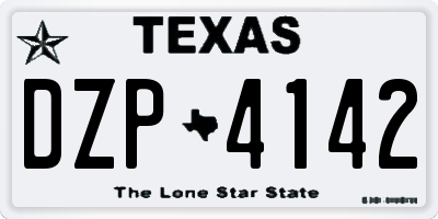 TX license plate DZP4142