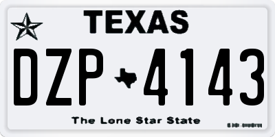 TX license plate DZP4143