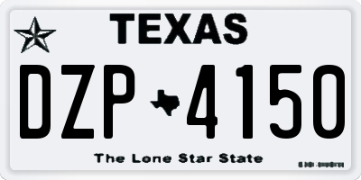 TX license plate DZP4150