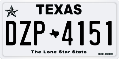 TX license plate DZP4151