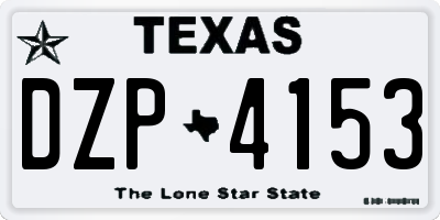 TX license plate DZP4153