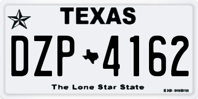 TX license plate DZP4162