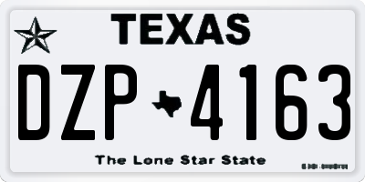 TX license plate DZP4163