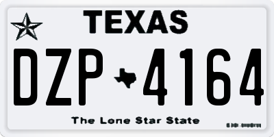 TX license plate DZP4164
