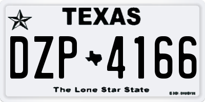 TX license plate DZP4166