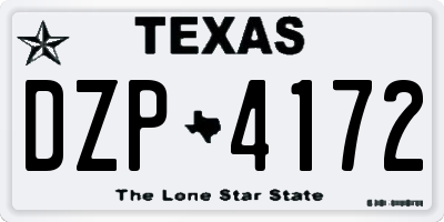 TX license plate DZP4172