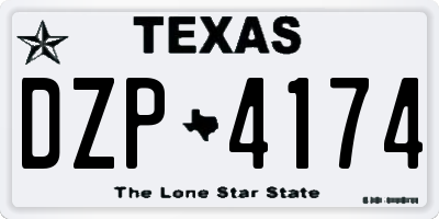 TX license plate DZP4174