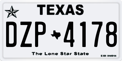 TX license plate DZP4178
