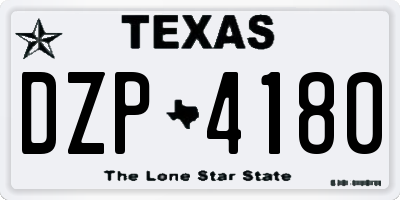 TX license plate DZP4180