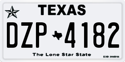 TX license plate DZP4182