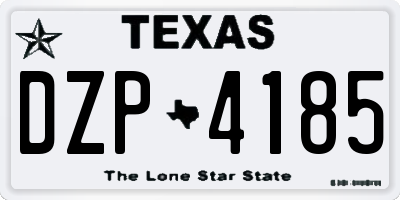 TX license plate DZP4185