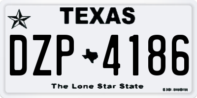 TX license plate DZP4186