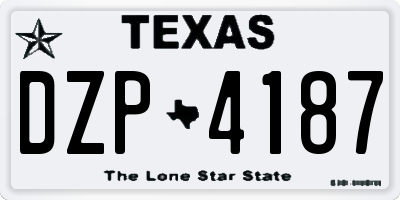 TX license plate DZP4187