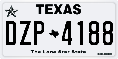 TX license plate DZP4188