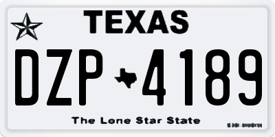 TX license plate DZP4189