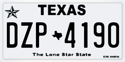 TX license plate DZP4190
