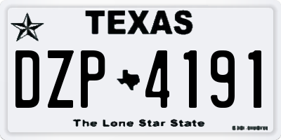 TX license plate DZP4191