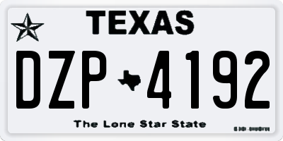 TX license plate DZP4192