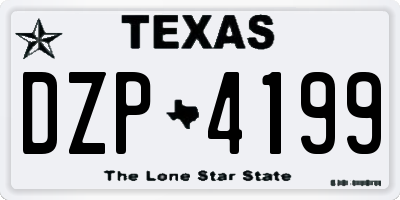 TX license plate DZP4199