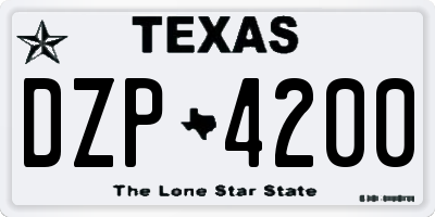 TX license plate DZP4200