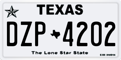 TX license plate DZP4202