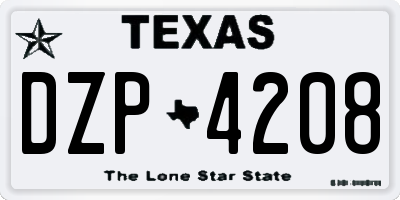 TX license plate DZP4208