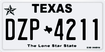 TX license plate DZP4211