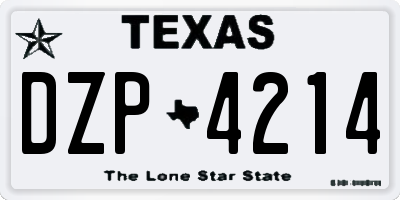 TX license plate DZP4214