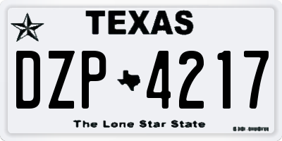 TX license plate DZP4217