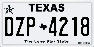 TX license plate DZP4218