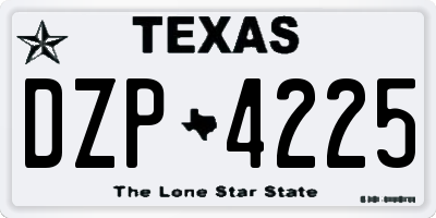 TX license plate DZP4225