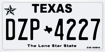 TX license plate DZP4227
