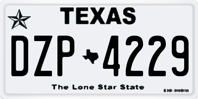 TX license plate DZP4229