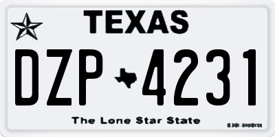 TX license plate DZP4231