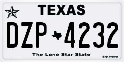 TX license plate DZP4232