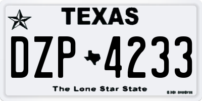 TX license plate DZP4233