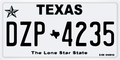 TX license plate DZP4235